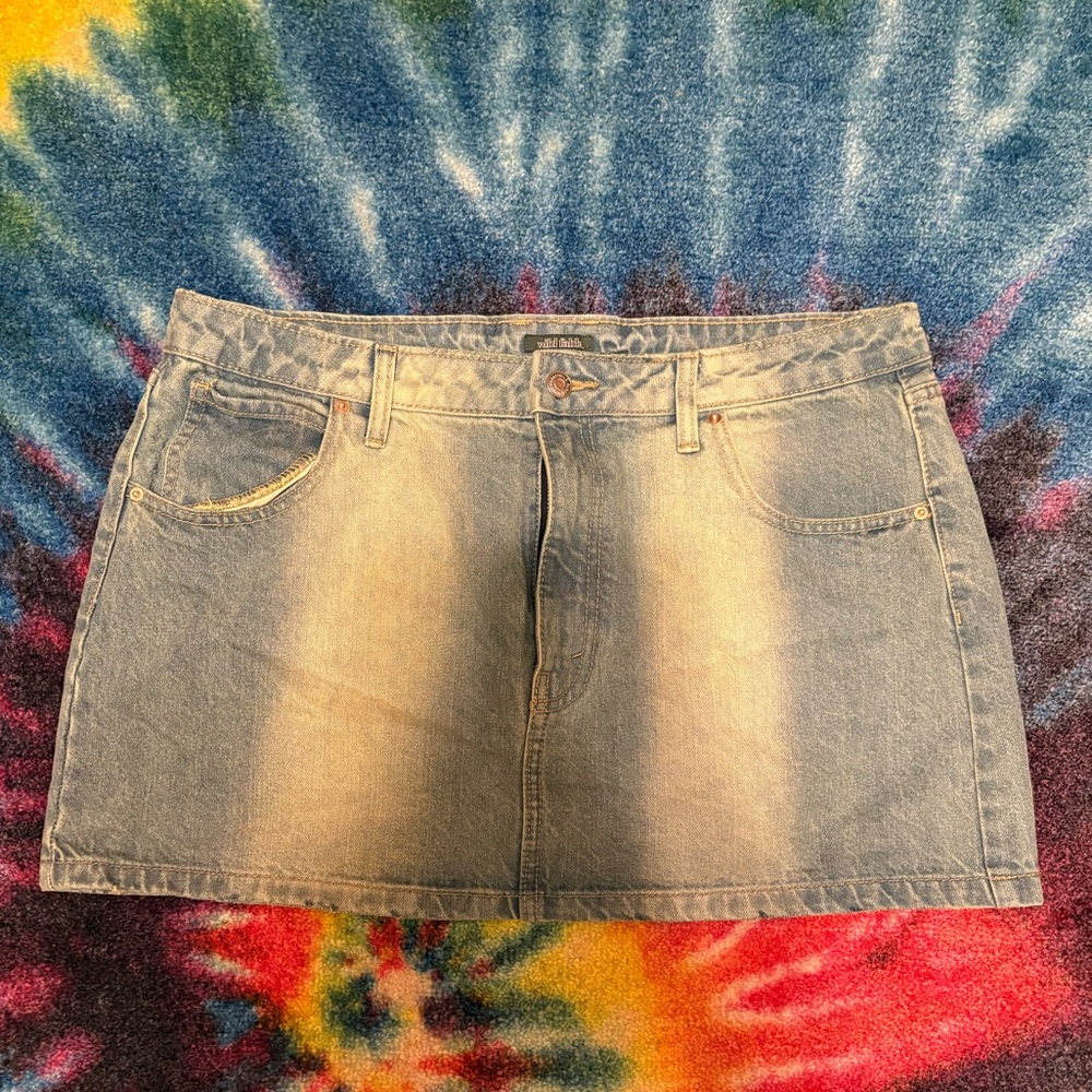 Wild Fable Vintage Wash Denim Mini Skirt Size 14